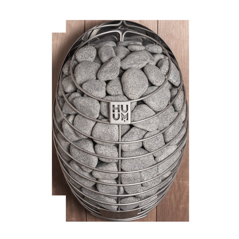 HUUM DROP sculptural stainless-steel sauna heater