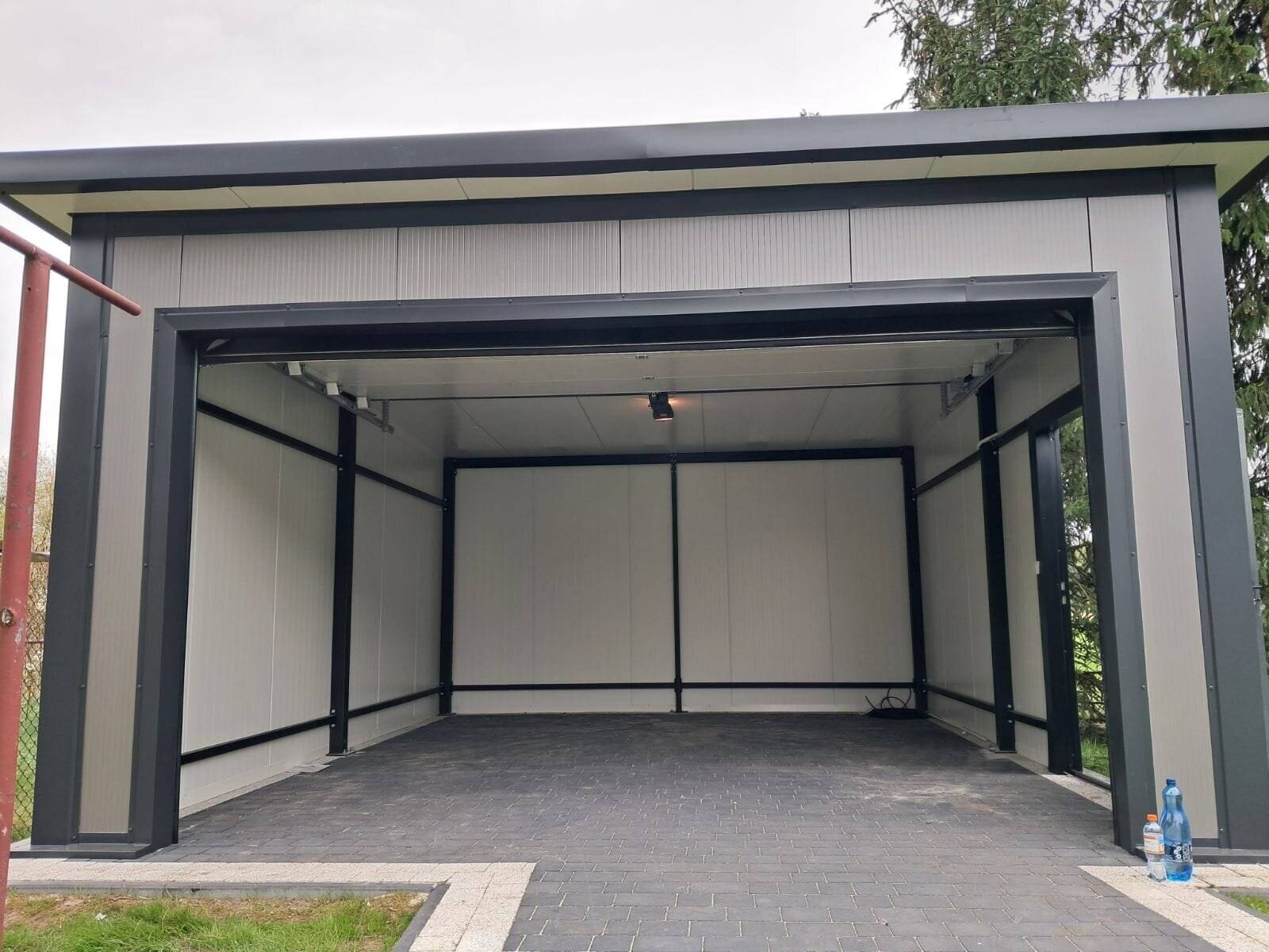 Insulated PIR panel garage, 5×6 m, finished exterior