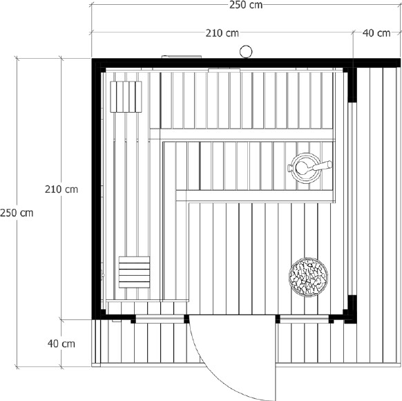 NORD floor plan with dimensions in centimetres