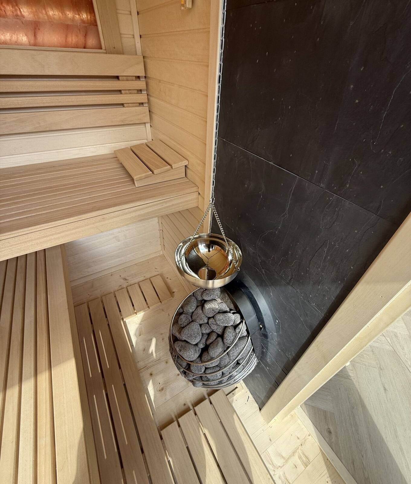 SAGA spa installed — custom installation shown