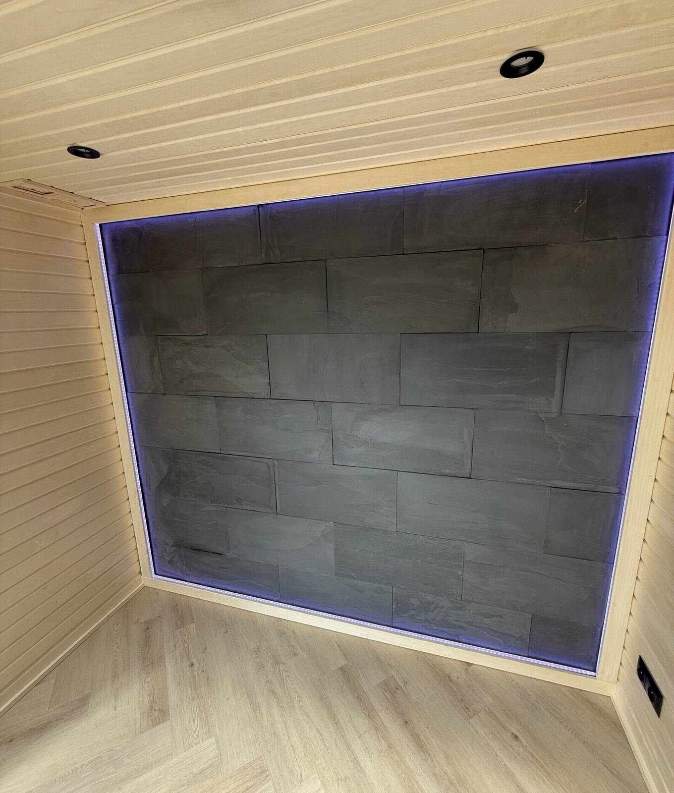 SAGA relax room feature wall — custom installation shown