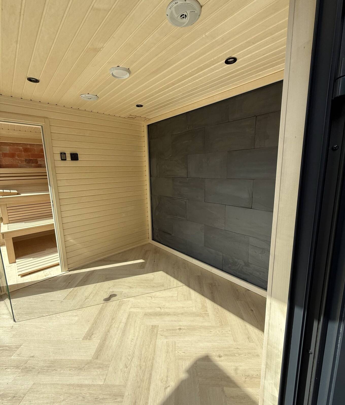 SAGA spa installed — custom installation shown