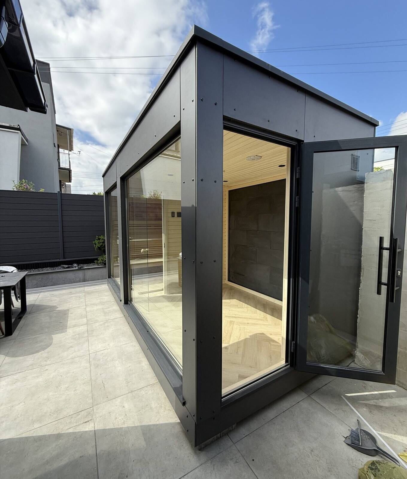 SAGA spa installed — custom installation shown